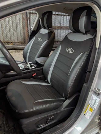 Чехлы на Ford Fusion USA (Форд Фьюжн) из экокожи и ткани ECl2020