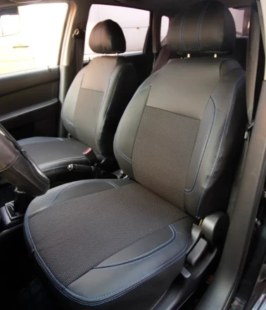 Чехлы на Subaru Outback из экокожи и ткани Vip Elite