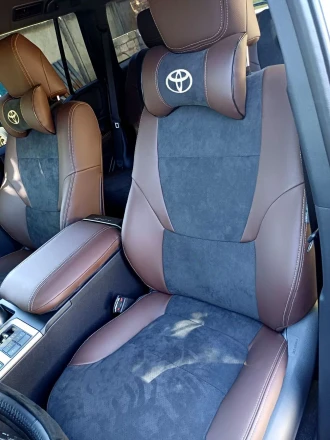 Чехлы Toyota LC Prado 250 (Тойота Прадо 250) из экокожи и алькантары