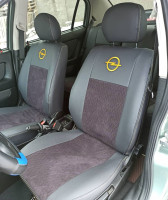 Чехлы на Opel Astra G из экокожи и алькантары