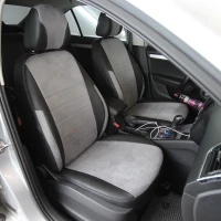 Чехлы на Skoda Octavia A7 из экокожи и антары Eco Lazer+Antara 2020 (P) черно-серые Чехлы на Skoda Octavia A7 из экокожи и антары Eco Lazer+Antara 2020 (P) черно-серые