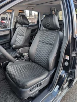 Чехлы на Honda CR-V III (Хонда ЦР-В 3) из экокожи с прострочкой соты Sport 3