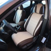 Чехлы на Nissan Qashqai II J11 (Ниссан Кашкай 2) из экокожи и антары ELA2020