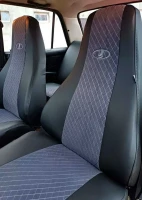Чехлы на Lada 2107 (ВАЗ 2107) из экокожи и антары с тиснением ромб Чехлы на Lada 2107 (ВАЗ 2107) из экокожи и антары с тиснением ромб