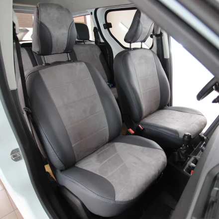 Чехлы на Renault Express из экокожи и антары Antara