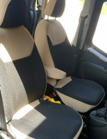Чехлы на Fiat Fiorino Cargo (1+1) из экокожи и гобелена с тиснением
