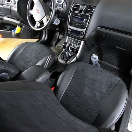 Чехлы на Geely Emgrand EC7 (Джили Эмгранд ЕС7) из экокожи и антары ELA2020P