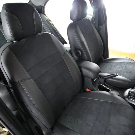 Чехлы на Geely Emgrand EC7 (Джили Эмгранд ЕС7) из экокожи и антары ELA2020P