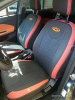 Чехлы на Cherry Tiggo 2 из гобелена с тиснением ромб по центру (3-х цветный)