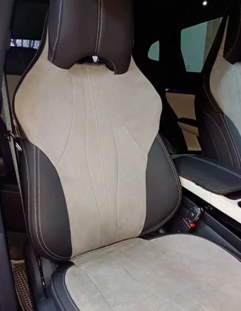 Чехлы BYD Song Plus из экокожи и алькантары (с отверстием возле подголовника)