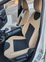 Чехлы на Mazda 3 III BM/BN (Мазда 3 III БМ/БН) из экокожи и ткани с тиснением Comfort 1