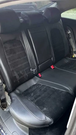 Чехлы на Volkswagen Passat B6 из экокожи и антары Comfort Plus 3 белая прострочка