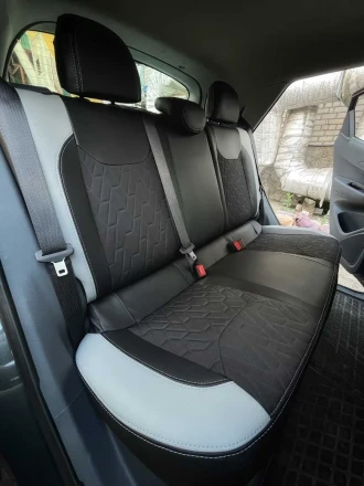 Чехлы на Opel Ampera E (Опель Ампера Е) из экокожи и ткани с тиснением Comfort Plus 3