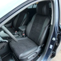 Чехлы на Kia Sportage IV QL из экокожи и антары ELA2020P серо-черные