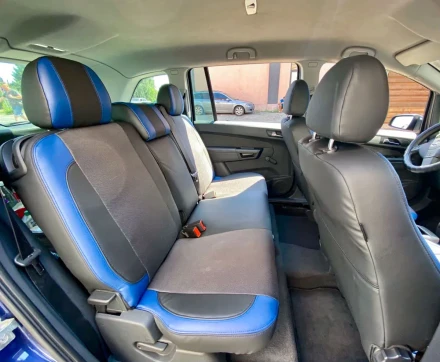 Чехлы на Opel Zafira B (Опель Зафира Б) из экокожи и ткани VE