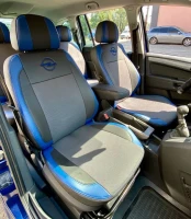Чехлы на Opel Zafira B (Опель Зафира Б) из экокожи и ткани VE