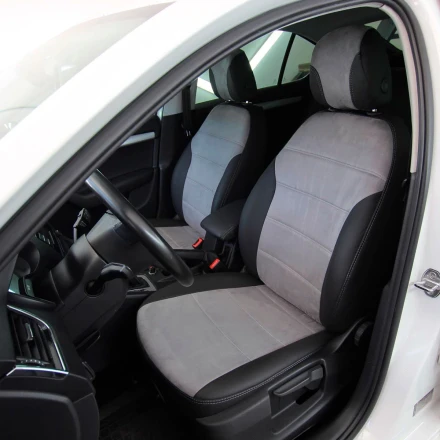 Чехлы на Skoda Octavia A7 (Шкода Октавия А7) из экокожи и антары Antara