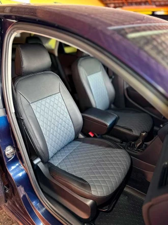 Чехлы на Volkswagen Polo V Sedan (Фольксваген Поло 5 Седан) из экокожи Comfort Plus 3