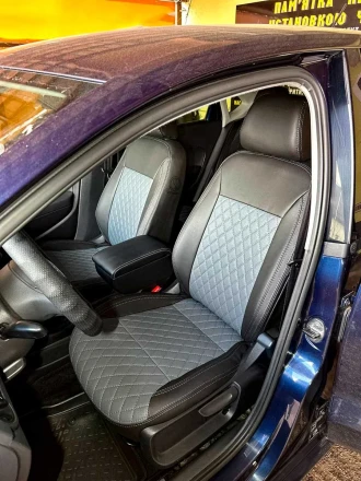 Чехлы на Volkswagen Polo V Sedan (Фольксваген Поло 5 Седан) из экокожи Comfort Plus 3