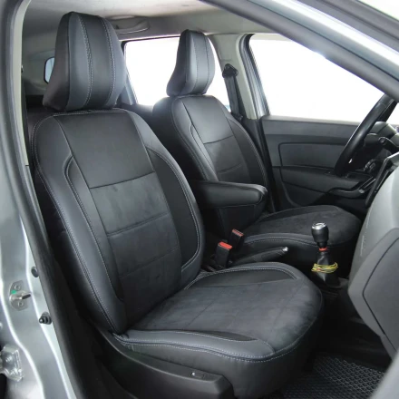 Чехлы на Renault Duster II (Рено Дастер 2) из экокожи и антары VE 