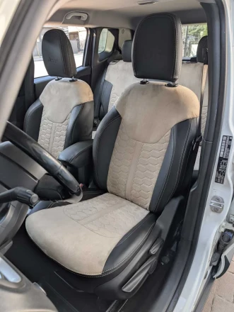 Чехлы на Jeep Renegade (Джип Ренегат) из экокожи и польской алькантары с прострочкой соты Comfort Plus 3