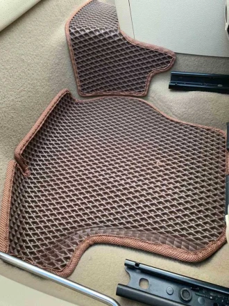 3D EVA коврики на Volkswagen EOS (Фольксваген ЕОС) с бортами до 5 см коричневые