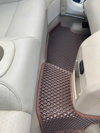 3D EVA коврики на Volkswagen EOS (Фольксваген ЕОС) с бортами до 5 см коричневые