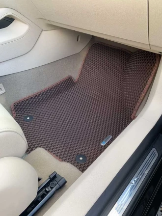 3D EVA коврики на Volkswagen EOS (Фольксваген ЕОС) с бортами до 5 см коричневые