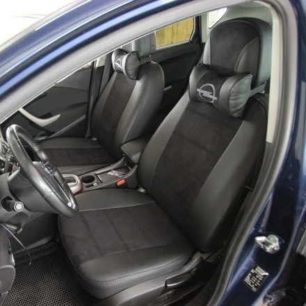 Чехлы на Opel Astra J из экокожи и антары Antara