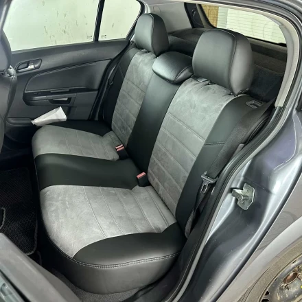 Чехлы на Opel Astra H из экокожи и антары ELA2020P