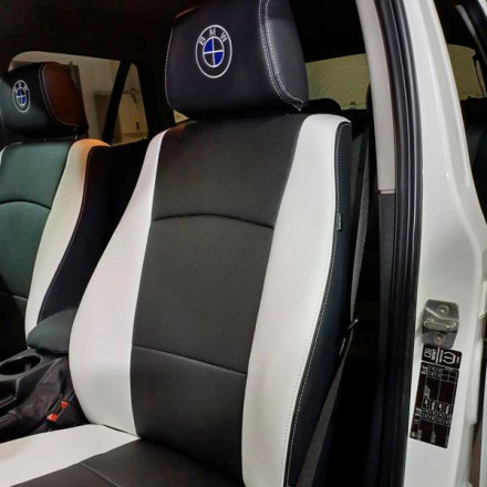 Чехлы на BMW X1 из экокожи с перфорацией