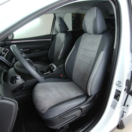 Чехлы на Hyundai Tucson IV (Хюндай Тюксон 4) из экокожи и антары ELA2020P