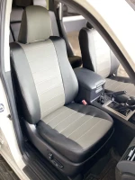 Чехлы на Toyota Prado 150 (Тойота Прадо 150) из экокожи чёрно-серые AM Titan-L