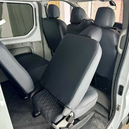Чехлы на Opel Vivaro 9 мест из экокожи и ткани ECl