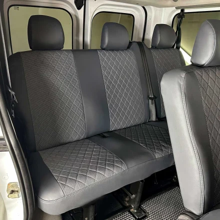Чехлы на Opel Vivaro 9 мест из экокожи и ткани ECl