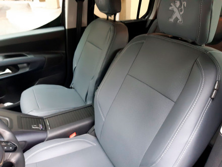Чехлы на Peugeot Rifter Allure (со столиками) из экокожи