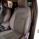 Чехлы на Nissan Qashqai III из экокожи алькантары и гобелена