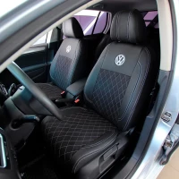 Чехлы на Volkswagen Golf Plus из экокожи и антары VE