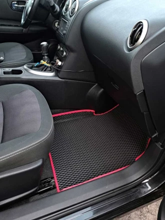 3D EVA коврики на Nissan Qashqai J10 (Ниссан Кашкай 1) с бортами до 5 см черные