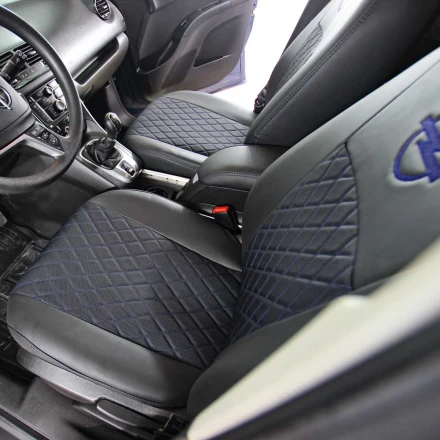 Чехлы на Opel Meriva B из экокожи и ткани ECl