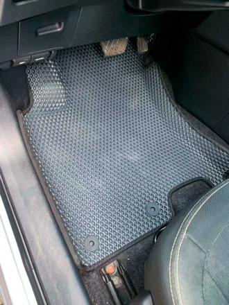 3D EVA коврики на Nissan Qashqai J10 (Ниссан Кашкай 1) с бортами до 5 см серые