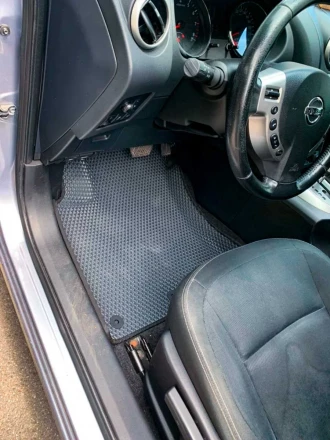 3D EVA коврики на Nissan Qashqai J10 (Ниссан Кашкай 1) с бортами до 5 см серые