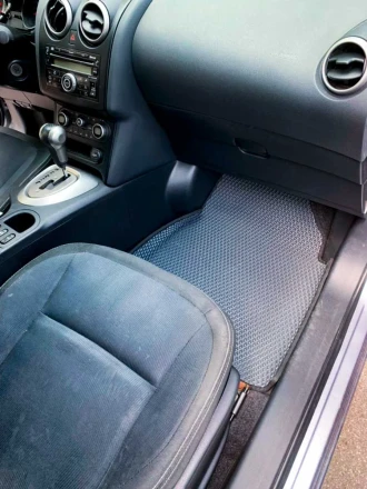 3D EVA коврики на Nissan Qashqai J10 (Ниссан Кашкай 1) с бортами до 5 см серые