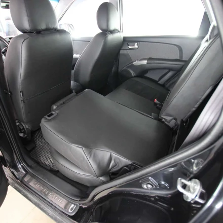 Чехлы на KIA Sportage II (КИА Спортейдж 2) из экокожи и антары Antara