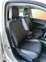 Чехлы на Mitsubishi Outlander Sport из экокожи с прострочкой соты Sport 3