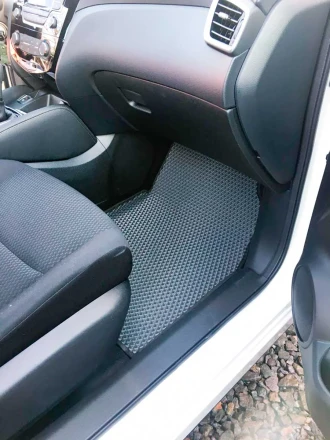 3D EVA коврики на Nissan Qashqai J11 (Ниссан Кашкай 2) с бортами до 5 см серые