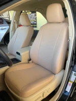 Чехлы на Toyota Camry 50 (Тойота Камри 50) из экокожи бежевые AM Titan-L