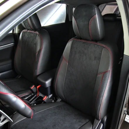 Чехлы на Mitsubishi ASX I из экокожи и антары Eco Lazer+Antara 2020 (R)