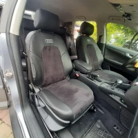 Чехлы на Audi A3 из экокожи и антары черные Чехлы на Audi A3 из экокожи и антары черные