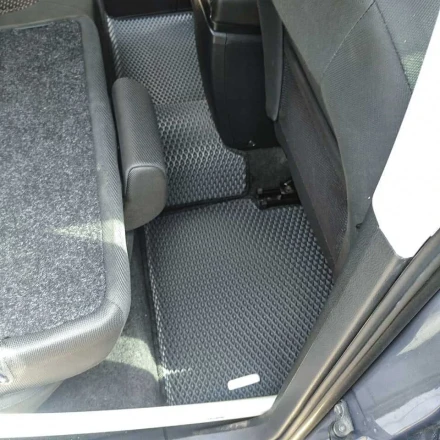 3D EVA коврики на Nissan Qashqai J10 (Ниссан Кашкай 1) с бортами до 5 см серо-черные